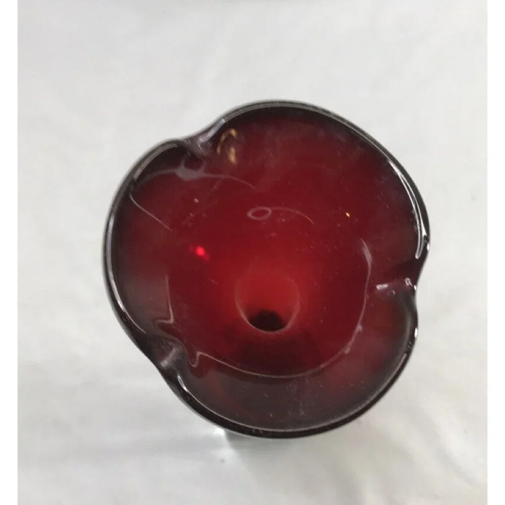 1960s Åseda Glasbruk Sweden Ruby Red Art Glass Vase - Bo Borgström